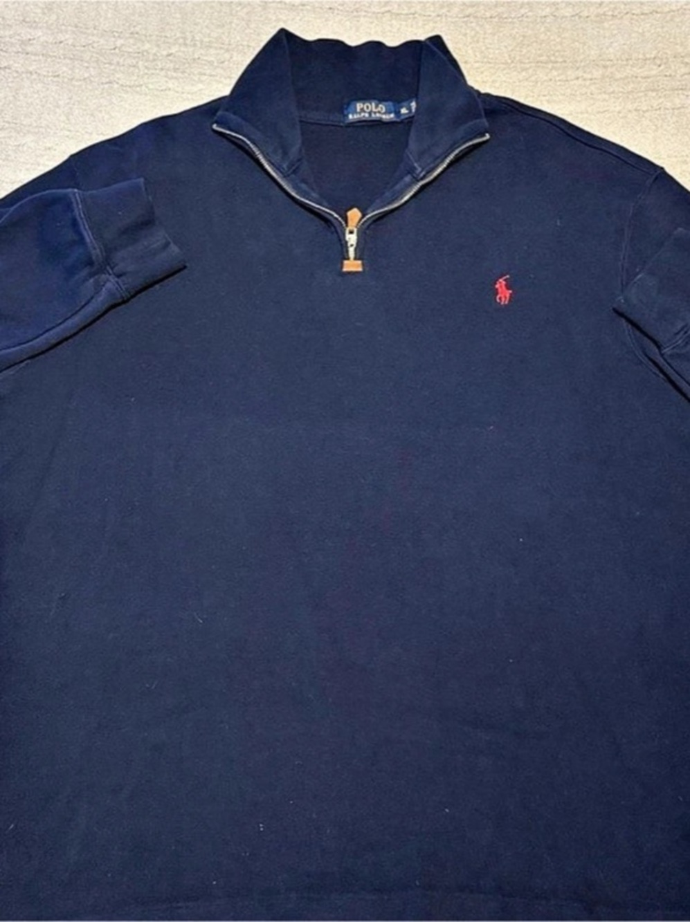 Polo Ralph Lauren Cotton Quarter-Zip Pullover Men's Blue XL
